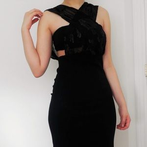 Dynamite robe noire en 2 pièces: bandeau noir+robe